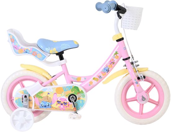 Disney Stitch Kinderfiets - Meisjes - Mag Wheels - 12 inch - Roze van Merkloos