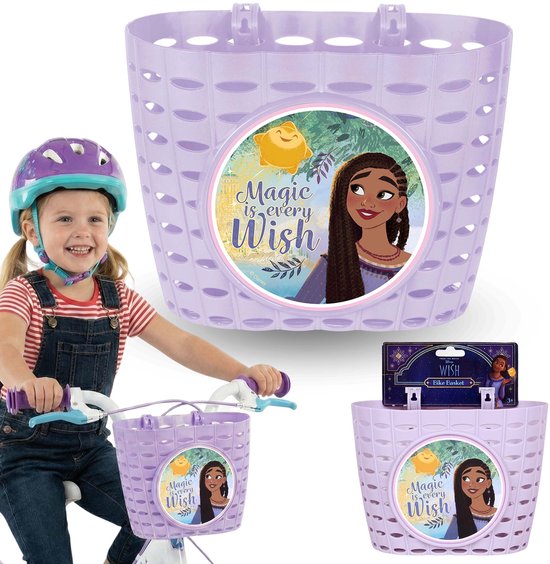 DISNEY WISH Asha Fietsmand, stuurmandje voor kinderen, meisjesmandje voor fiets, step 20x15x16 cm van Disney