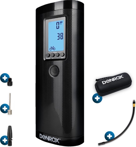 Donrox Ride F511 - Elektrische Fietspomp - Mini Compressor - Bandenpomp Fiets & Auto - Luchtcompressor - Draadloos & Compact van Donrox