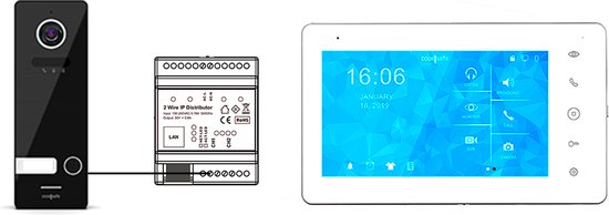 Doorsafe 7702 PRO - Professionele FHD 2MP internet camera deurbel | met 7" touchscherm | 2-draads | internet module via netwerkkabel, scherm via WiFi of netwerkkabel van Doorsafe