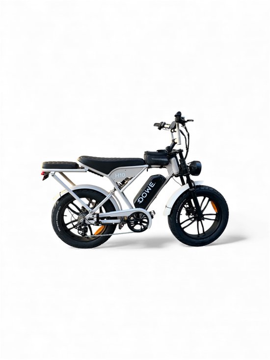 Dowe H10 Elektrische Fatbike - 250W - 25Km/h – beige | NFC | 17,5Ah accu - 100% legaal - zonder gashendel - beige fatbike - Rijklaar - Range 60-100 KM van Merkloos
