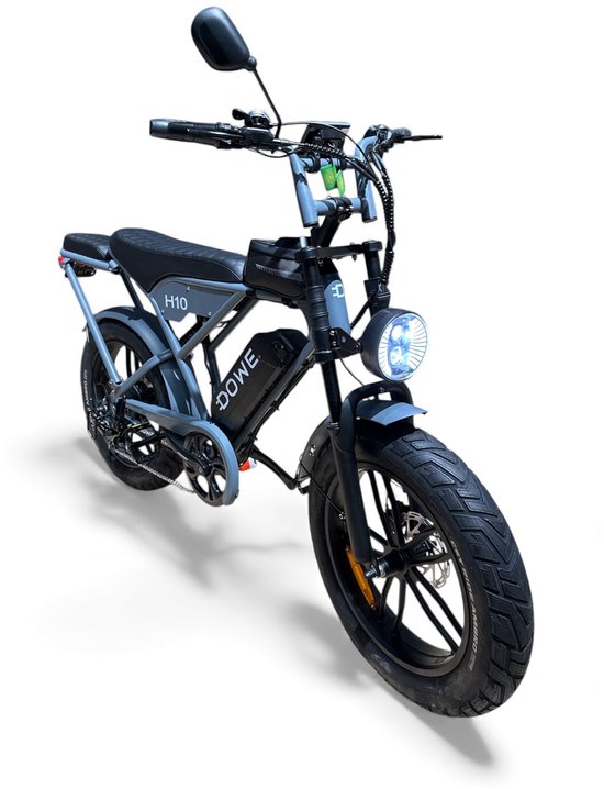 Dowe H10 Elektrische Fatbike – Grijs | NFC | opvolger H9 fatbike | 17,5Ah Accu - 100% legaal - ‘zonder gashendel’ van Merkloos