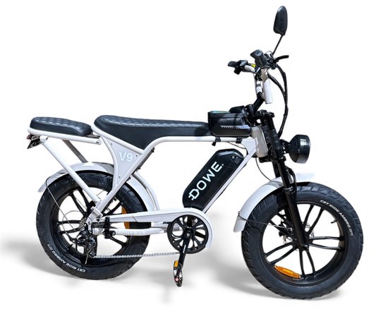 Dowe V9 Elektrische Fatbike | Beige | 250W | 25 Km/h | NFC | 17,5Ah Accu | Zonder gashendel | 100% legaal | Beige fatbike 2026 | Rijklaar | Range 60-100 km van Merkloos