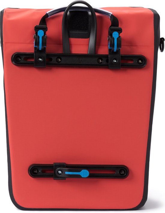 #DoYourOutdoor 3in1 achtertas met praktisch snelkoppelingssysteem voor bagagedrager - Waterdicht & Reflecterend - 21 liter roll-top fietstas met schouderband, handgreep - rood van #DoYourOutdoor