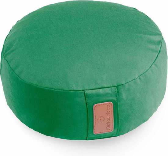 #DoYourYoga - Yoga kussen - »Vishnu« - rond meditatiekussen met bio-organische Spelt vulling - H:15cm, diam.30cm - donkergroen van #DoYourYoga