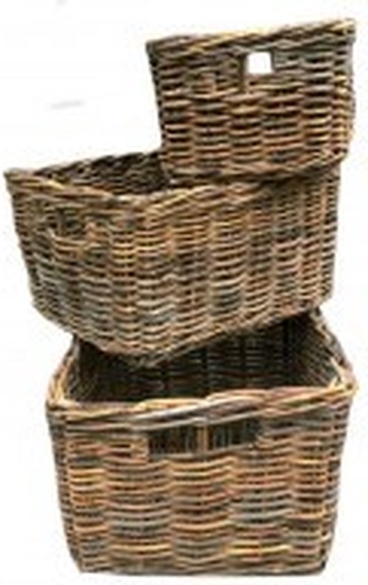 Dr Rieten v-drager mand 44x32x26 pit bruin van Merkloos