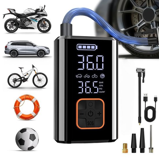 Draadloze auto bandenpomp - Draagbare compressor - Elektrisch - Intelligent - Voor auto en fiets