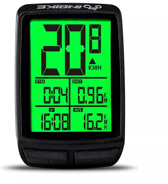 Draadloze fietscomputer - Met LCD-scherm - Fietssnelheidsmeter - Mountainbikesnelheidsmeter - Kilometerteller - Snelheids- en afstandsmeter - Zwart
