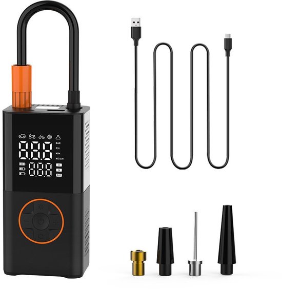 Draadloze Luchtcompressor Auto - Elektrische Bandenpomp met Digitale Bandenspanningsmeter - Portable Compressor voor Auto, Fiets, Motor, Ballen & Luchtbed - Oplaadbaar 150 PSI