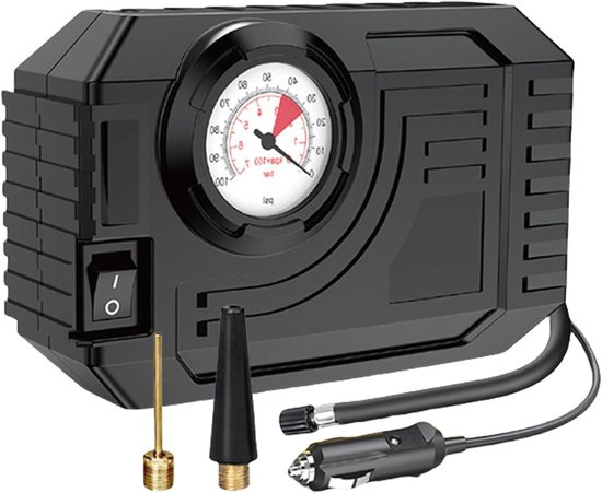 Draagbare Bandenpomp - Luchtpomp Compressor - Auto Banden Vullen - Ingebouwde LED Lamp - 12V - Zwart