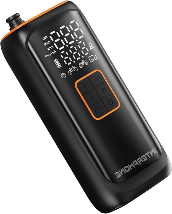 Draagbare Bandenpomp - Mini Compressor - Banden Oppompen - Automatische Stop - 19.6 cm - Zwart