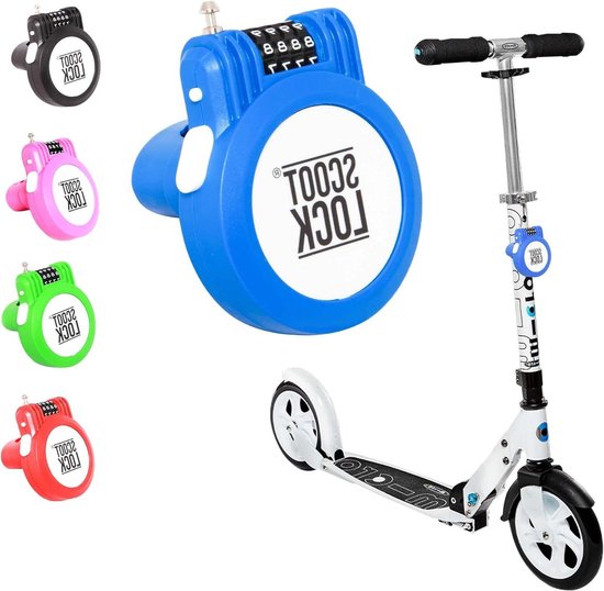 Draagbare Combinatie Scooter Lock - Nieuwe Versterkte Scooter Lock Staaldraad Kabel - Blauw van Moowind