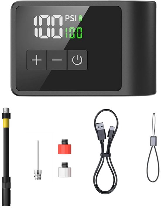 Draagbare Elektrische fietspomp inclusief Ledlamp – Compact & Lichtgewicht – Mini Luchtcompressor geschikt voor fietsen en ballen van MOJIETU