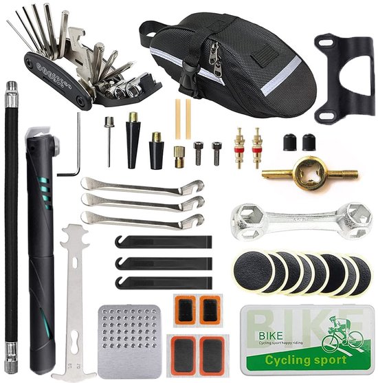 Draagbare Fiets-reparatieset - Inclusief Fietspomp - Voor Mountainbike en Racefiets