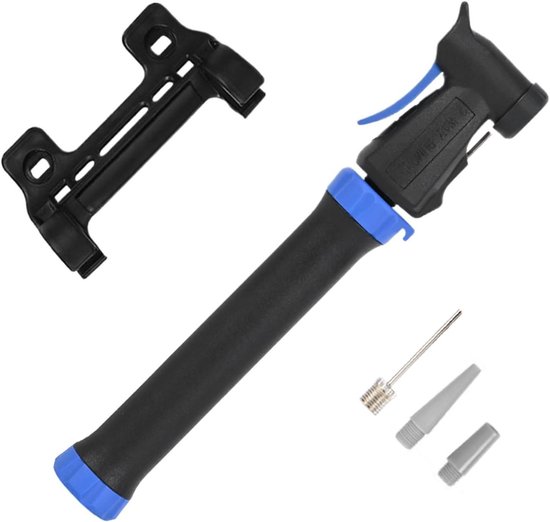 Draagbare Fietspomp - Compacte Luchtpomp - Banden Oppompen - Hoge Druk Capaciteit - 21.2 cm - Zwart Blauw