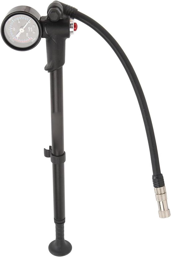 Draagbare Fietspomp - Fietsband Pomp - Banden Oppompen - Met Drukmeter - 37 cm - Zilver