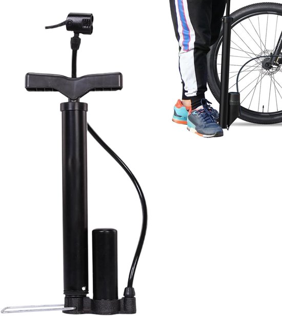 Draagbare Fietspomp - Handmatige Opblaaspomp - Banden Oppompen - Compact Ontwerp - 32 cm - Zwart