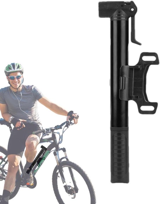 Draagbare Fietspomp - Handpomp Banden - Fietsbanden Oppompen - Aluminiumlegering Frame - 24 cm Lengte - Zwart