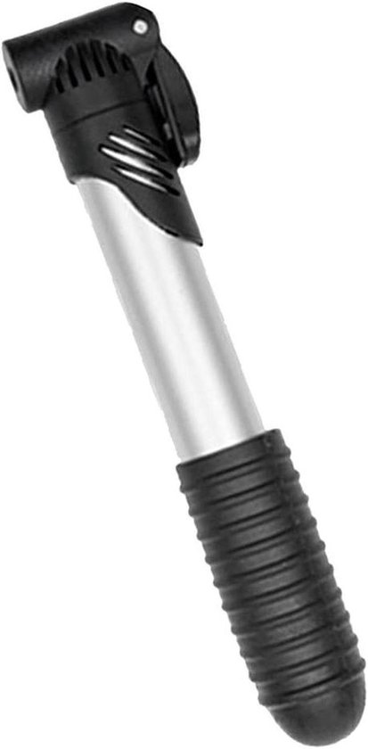 Draagbare Fietspomp - Mini Bandenpomp - Fietsbanden Vullen - Met Montagebeugel - 21 cm Lengte - Zilver