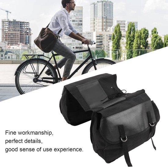 Draagbare fietstas - Grote capaciteit bagagedragertas voor mountainbike - Fietsen - Zwart van Merkloos