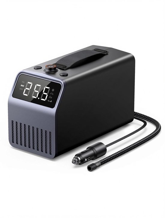 Draagbare Luchtcompressor 150 PSI – 12V Bandenpomp met Digitaal Display – Snelle Elektrische Luchtpomp – Voor Auto, Motor, Fiets & Ballonnen