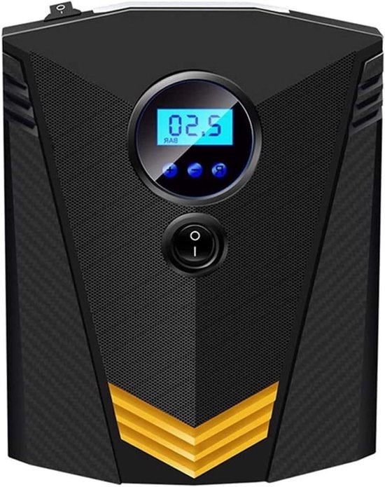 Draagbare Luchtpomp - Autobanden Pomp - Banden Oppompen - Digitaal Met Drukmeter - 12V DC / 230V AC - Zwart