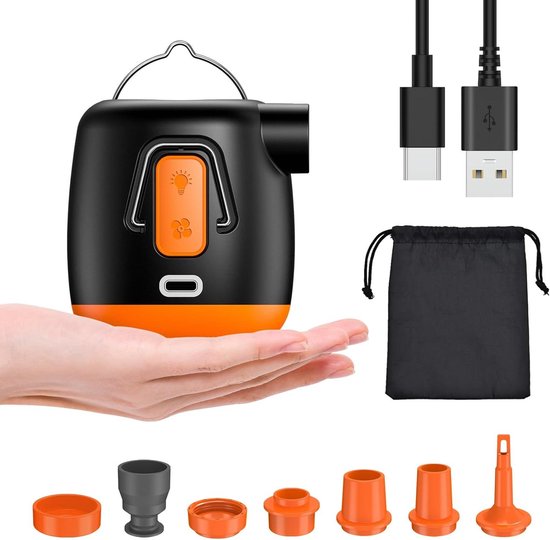 Draagbare Luchtpomp - Mini Luchtpomp USB - Opblaasbare Spullen Vullen - 7 Sproeiers Meegeleverd