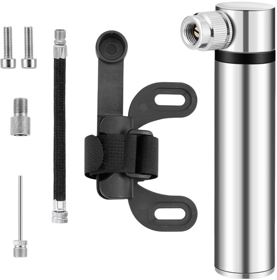 Draagbare mini-fietspomp - aluminium - geschikt voor fietsen en ballen