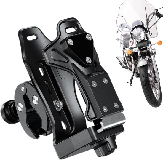 Drankhouder Motor Fiets - Bekerhouder Stuur - Onderweg Drinken - Lekvrij Antislip Ontwerp - Verstelbare Breedte - Zwart