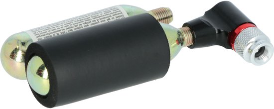 Dresco CO2 Pomp & 16g CO2 Patroon - Voor CO2 patronen van 16 & 25 gram - Inclusief 16gram CO2 patroon - Voor alle soorten fietsventielen - Snel oppompen onder hoge druk - Met CO2 schroefdraad aansluiting