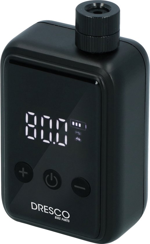 Dresco Elektrische Fietspomp Compact – 125 PSI – USB-C Oplaadbaar – Voor Fiets, Motor en Bal van Merkloos
