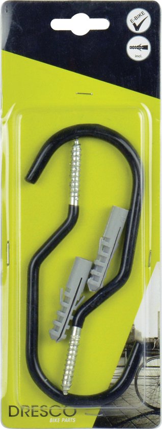 Dresco Garage fietshaken - Zwart - Metaal - 2 stuks