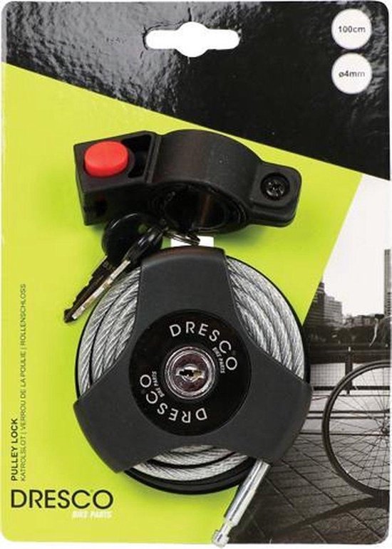 Dresco Kabel/Spiraalslot Katrol Slot 100cm ø4mm van Dresco