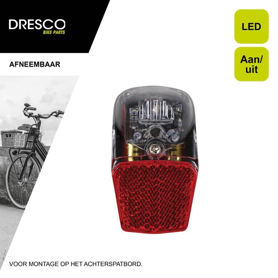 Dresco LED Achterlicht - Spatbord - Zwart