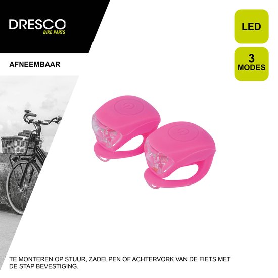 Dresco Siliconen Roze Fietsverlichting