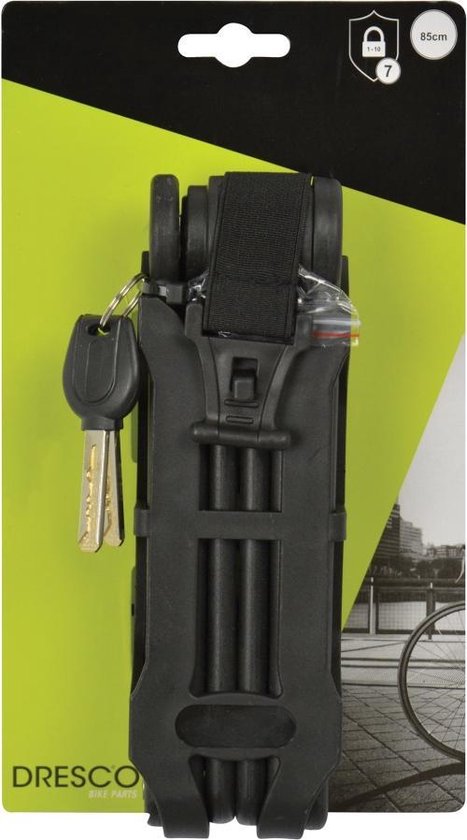 Dresco - Vouwslot - 85x5,5cm - Met houder - Zwart van Dresco