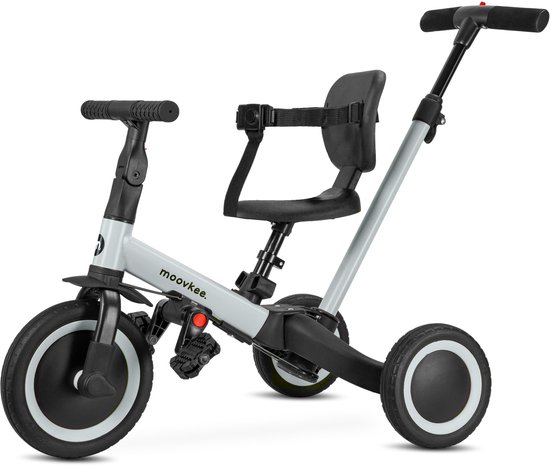 Driewieler met stuur 6in1 grijs - loopfiets vanaf 1 jaar - kinderfiets vanaf 1 jaar van Merkloos