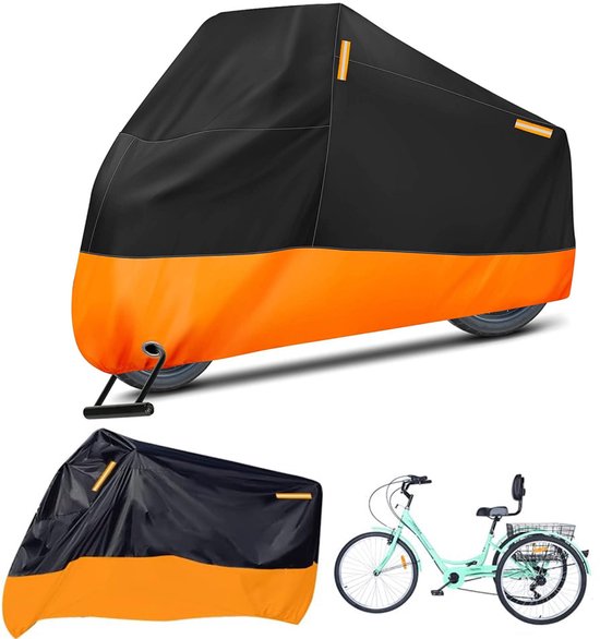 Driewielerhoes voor volwassenen hoes - Waterdichte Fietshoes - Regentent Huif - Driewieler Motorhoes - Multifunctionele beschermhoes - Fietshoes Universeel - 265×105×125cm - Driewielfiets Hoes van Merkloos