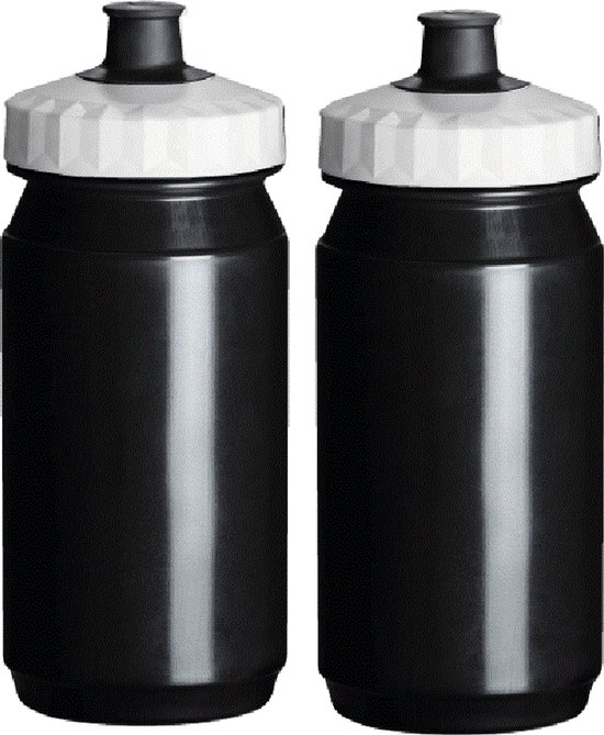 Drinkfles 2x 550 ml Waterfles Zwart Wit Bidon Fiets