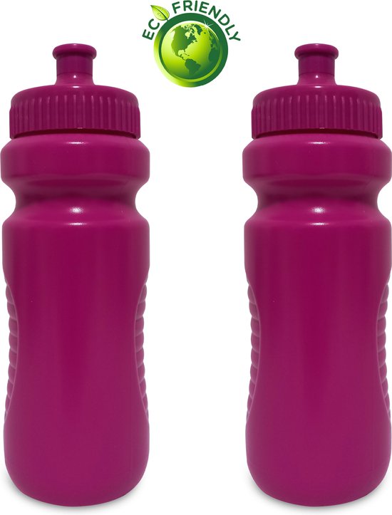 Drinkfles dames Roze 700ml x2 - Drinkbussen/waterflessen - Kinderen Volwassenen van Merkloos