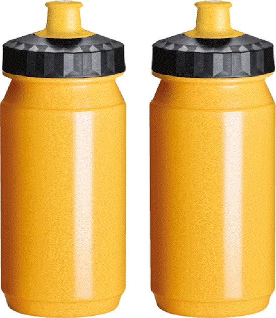 Drinkfles Fiets 2x 550 ml Daiya Geel Zwart Waterflessen Drinkbus Racefiets Mountainbike
