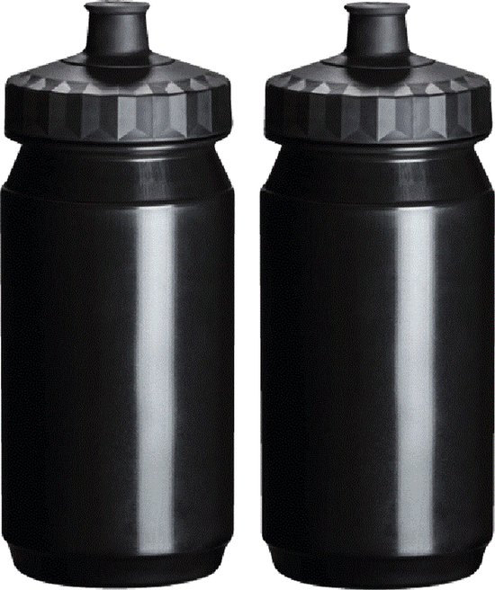 Drinkfles Waterfles 2x 550 ml Zwart Bidons Fietsen Hardlopen