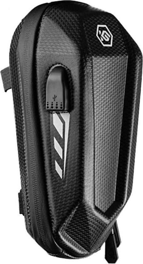 DrPhone WFT1 – Waterdicht Fiets Opbergtas – EVA SHELL Materiaal – Tas Met Ingebouwde USB Ingang – Eenvoudig Te Installeren - Zwart van DrPhone