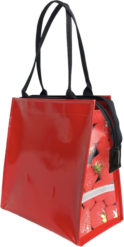 Du Baj BIKEshopper Red Strawberry - Fietstas - Achter - 21 l - Rood van Du Baj