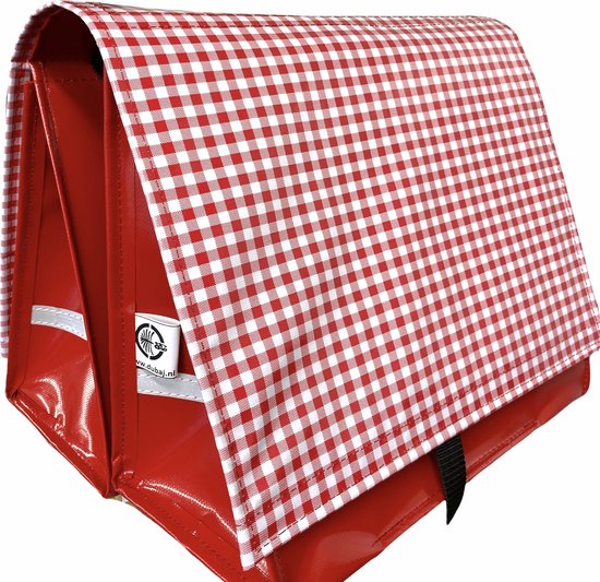 Du Baj  Budget L Pepita Red - Dubbele Fietstas - 45 l - Rood van Du Baj