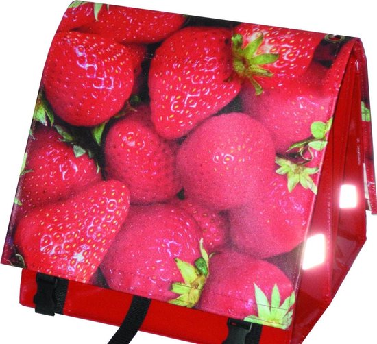 Du Baj  Budget L Photo Strawberry - Dubbele Fietstas - 45 l - Rood van Du Baj