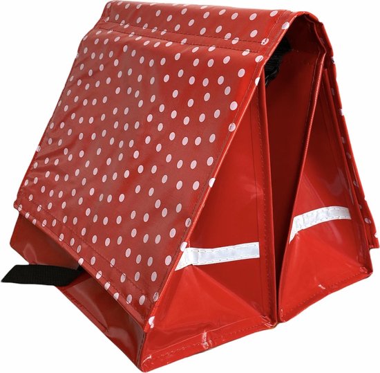 Du Baj  Budget L Polka Red - Dubbele Fietstas - 45 l - Rood;Wit van Du Baj