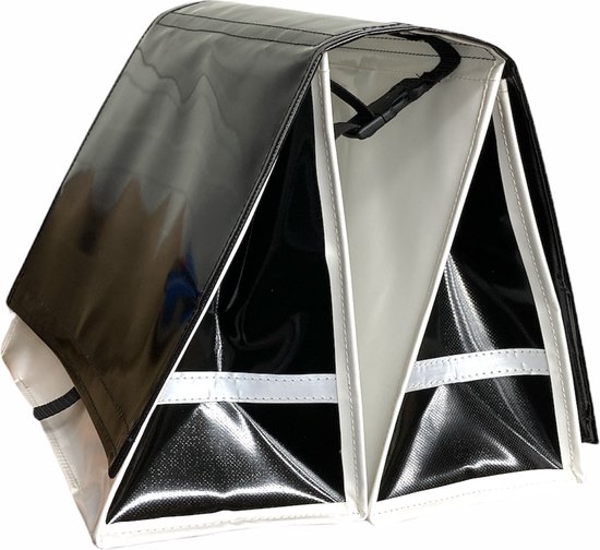 Du Baj  Budget L White Back - Dubbele Fietstas - 45 l - Zwart;Zilver;Wit van Du Baj