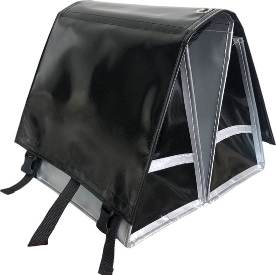Du Baj large LUXE - Dubbele Fietstas - 45 l - Black Silver Black van Du Baj