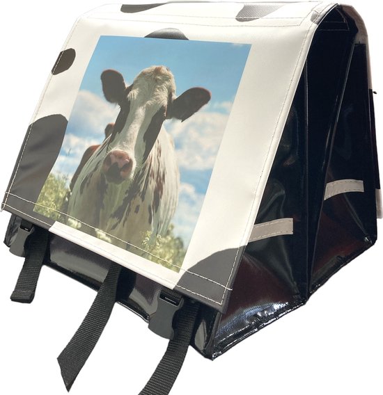 Du Baj large LUXE - Dubbele Fietstas - 45 l - Photo Spotty Cow van New Looxs